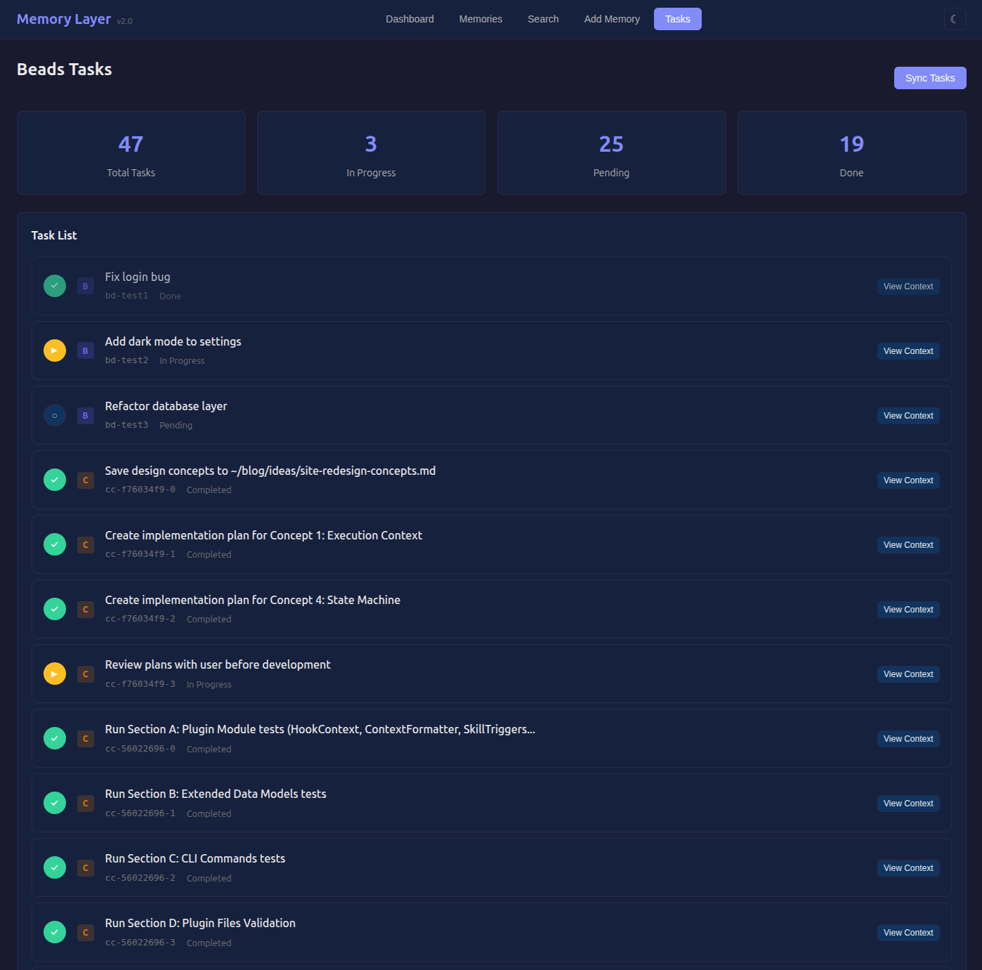 Unified Tasks View